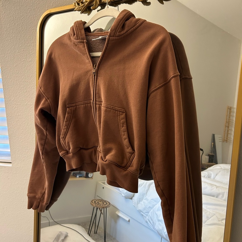 Aritzia Brown Hoodie Jacket